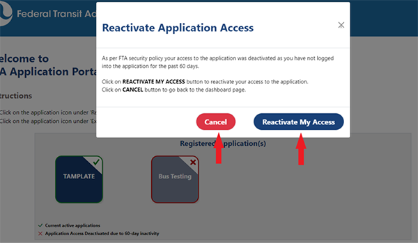 reactivate application(s)