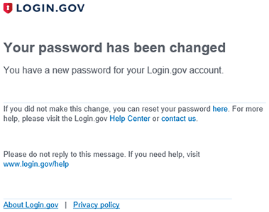 password change successful